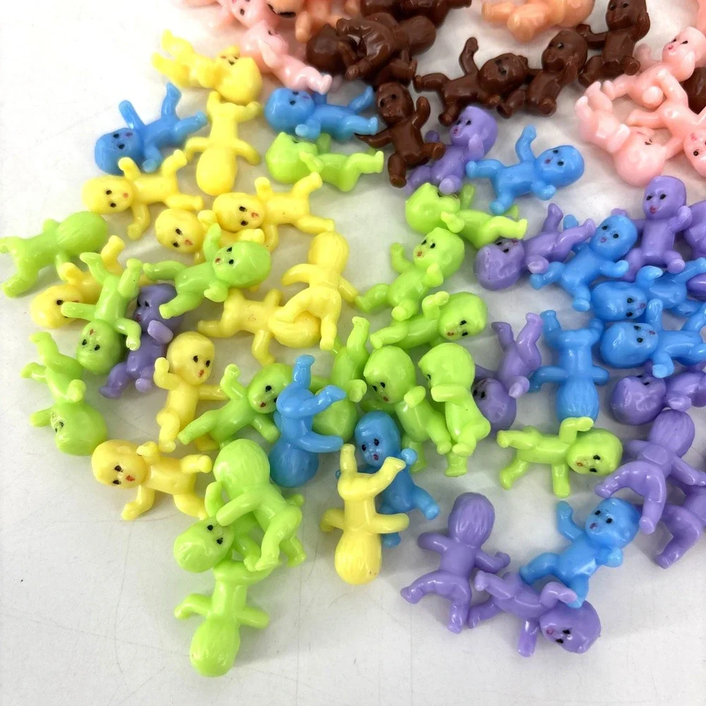 150 Mini Plastic Babies 1 Inch Tiny Figurines for Baby‎ Shower Games Multi Color